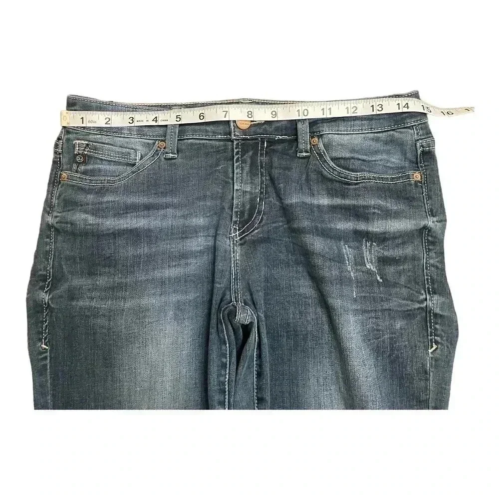 Dear John Straight Light Distressed Raw Hem Blue Denim Jeans Women’s Size 28